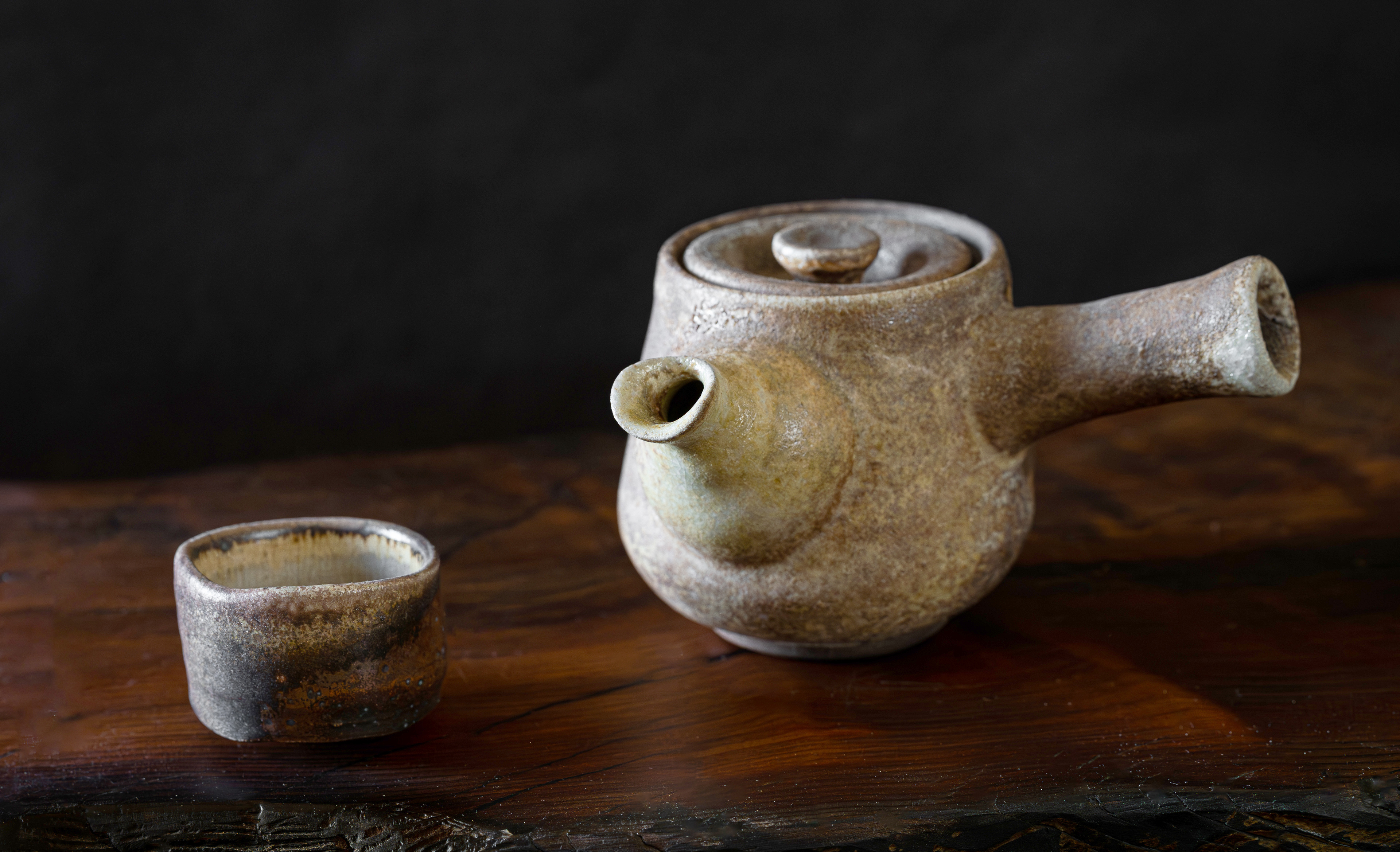 Woodfired teapot and cup
