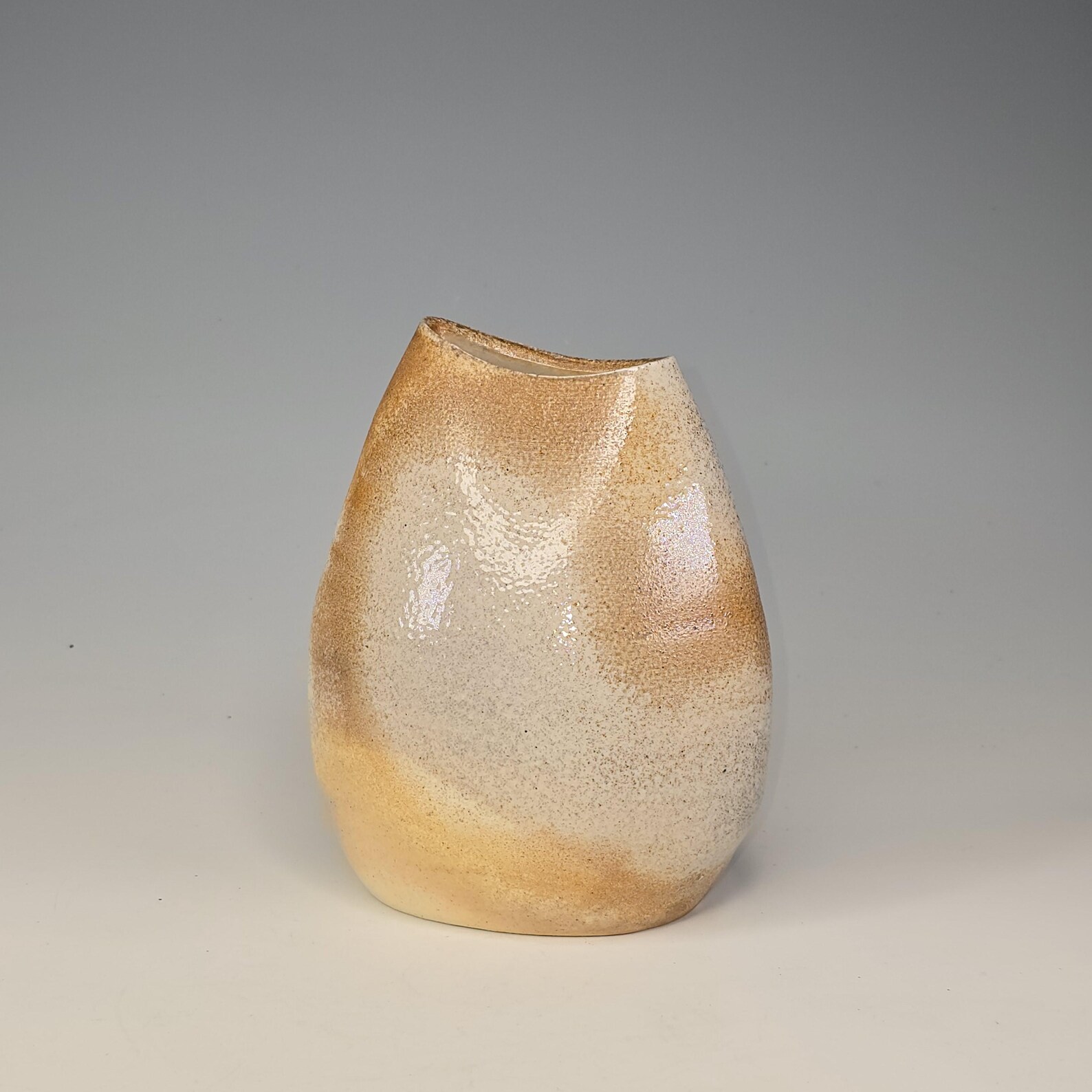 Soda-fired organic-form ceramic vase